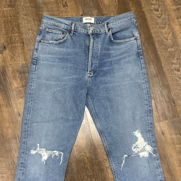 NWOT AGOLDE VINTAGE INSPIRED DISTRESSED HI RISE JEANS WITH STRETCH SZ 30 - Picture 8 of 14